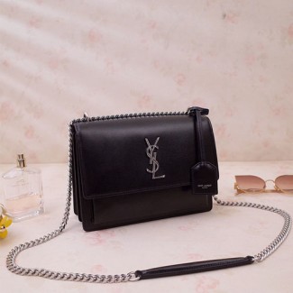 입생로랑 미디엄 선셋백 442906 블랙 은장