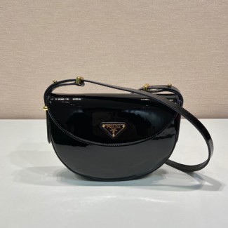 프라다 페이턴트 가죽 숄더백 1BD349 블랙