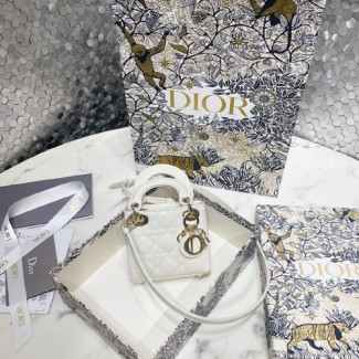디올 마이크로 레이디백 S0856 에나멜 화이트