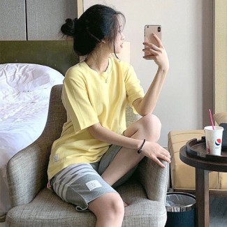 톰브라운 남여공용 티셔츠 TB8715 옐로우