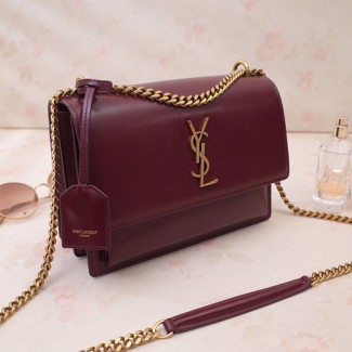 입생로랑 미디엄 선셋백 442906 레드 금장