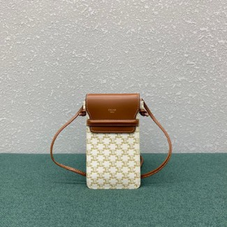 셀린느 트리옴페 플랩 폰 파우치 크로스백 100332-3