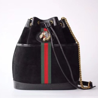 구찌 라자 스웨이드 미디움 버킷백 553961 블랙