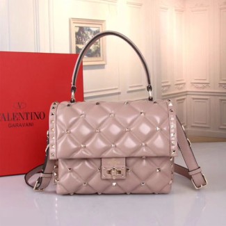 발렌티노 캔디스터드 탑 핸들 백 QW1B0B55 누드핑크