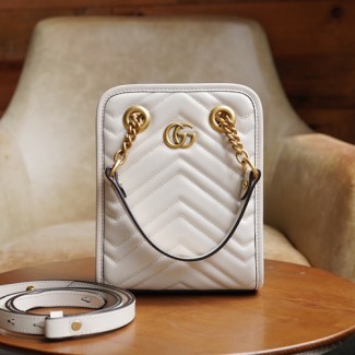 구찌 GG 마몬트 마틀라세 미니백 696123 화이트