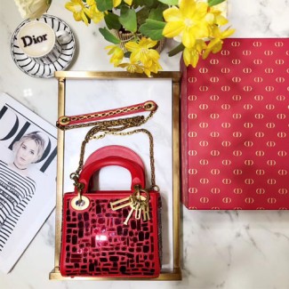 디올 신상 미니 레이디백 M0449 레드