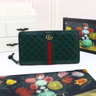 구찌 더블 G 장식의 지퍼 장지갑 536450 그린
