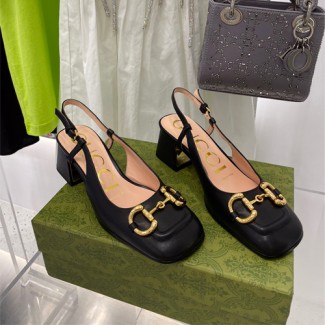 구찌 여성 홀스빗 미드힐 펌프스 643886 블랙