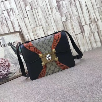구찌 GG 수프림 숄더백 497995 블랙&브라운