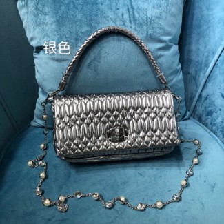 미우미우 크리스털 가죽 백 5BD417 실버