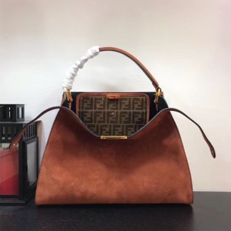 펜디 피카부 X-라이트 스웨이드 백 8BN304 브라운