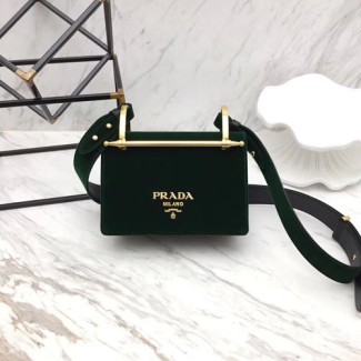 프라다 벨벳 숄더백 1BD075 그린