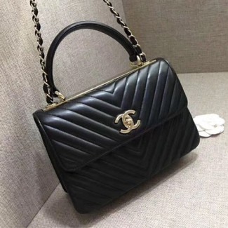 샤넬 핸들 장식의 스몰 플랩 백 A92236 블랙