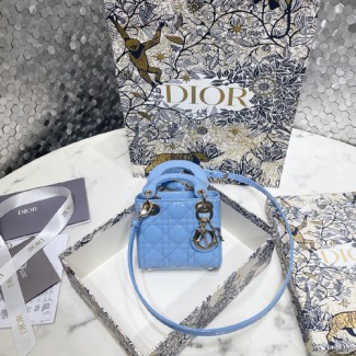 디올 마이크로 레이디백 S0856 에나멜 블루