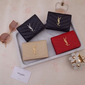 입생로랑 그랑 드 뿌드르 텍스처드 지갑 530841 캐비어