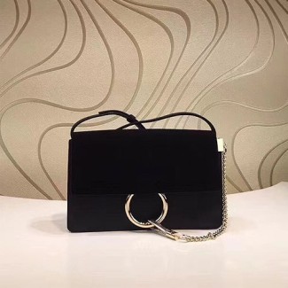 끌로에 페이 스몰 스웨이드 레더 숄더백 3S1127 블랙