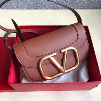 발렌티노 송아지 가죽 SUPERVEE 크로스 바디 백 TW2B0G09 브라운