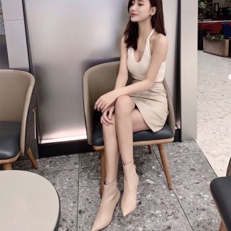 디올 D-SCULPTURE 앵클 부츠 KDI527 누드핑크