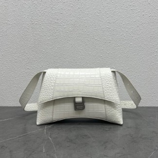 발렌시아가 아워글래스 숄더백 671353 악어무늬 화이트