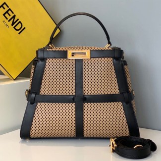 펜디 피카부 아이코닉 미디엄 8BN290 블랙&브라운