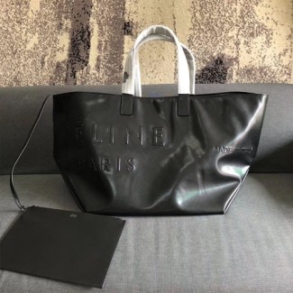 셀린느 빅사이즈 가죽 로고 숄더 쇼핑백 103099 라지 블랙