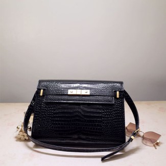생로랑 맨하탄 숄더백 579271 악어무늬 블랙 금장
